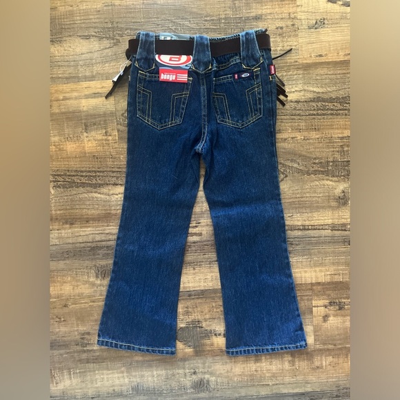BONGO Kids Flare Leg Jeans with Belt - Blue and Black - Picture 3 of 4
